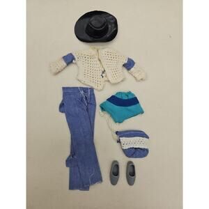BARBIE Country COWGIRL OUTFIT SET 6 Pc Denim Crochet Hat Purse Casual Shoes